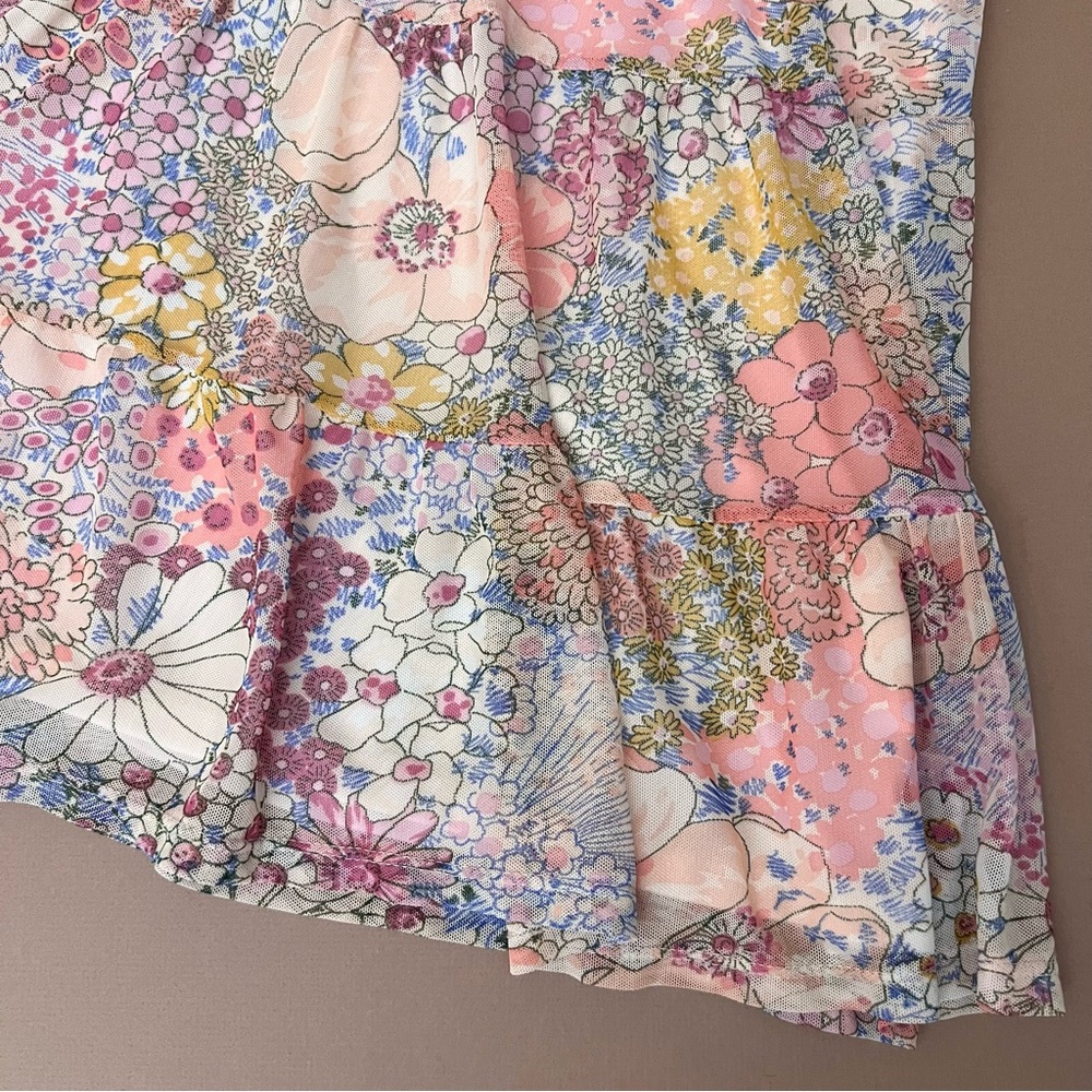 Dainty Floral Fairy Tiered Swing Mini Dress - Picture 6 of 10